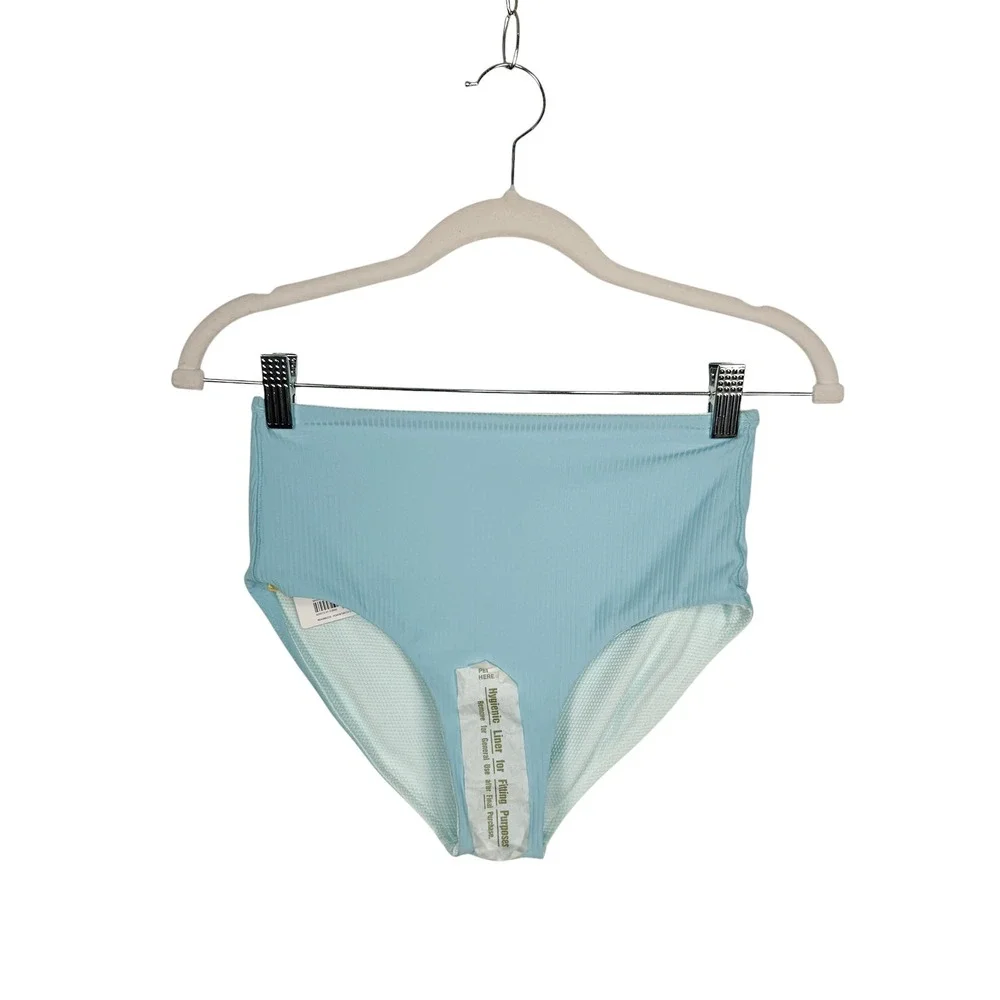 Athleta Girl Reversible Ultra High Rise Swim Bottom XL 14 Blue Textured‎ Sporty